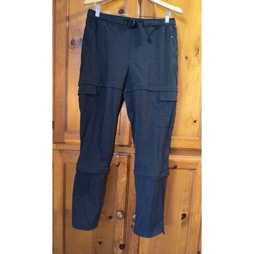 Athleta 3-in-1 Trekkie Convertible Hiking Pants Shorts Women's 12 Black 988052